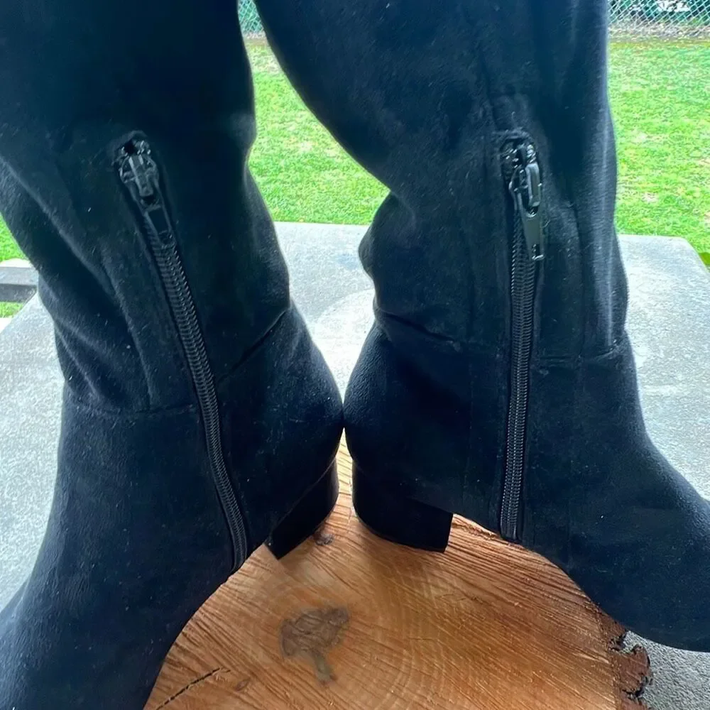 Chase + Chloe Wynter Over The Knee boots Black Suede Size 9